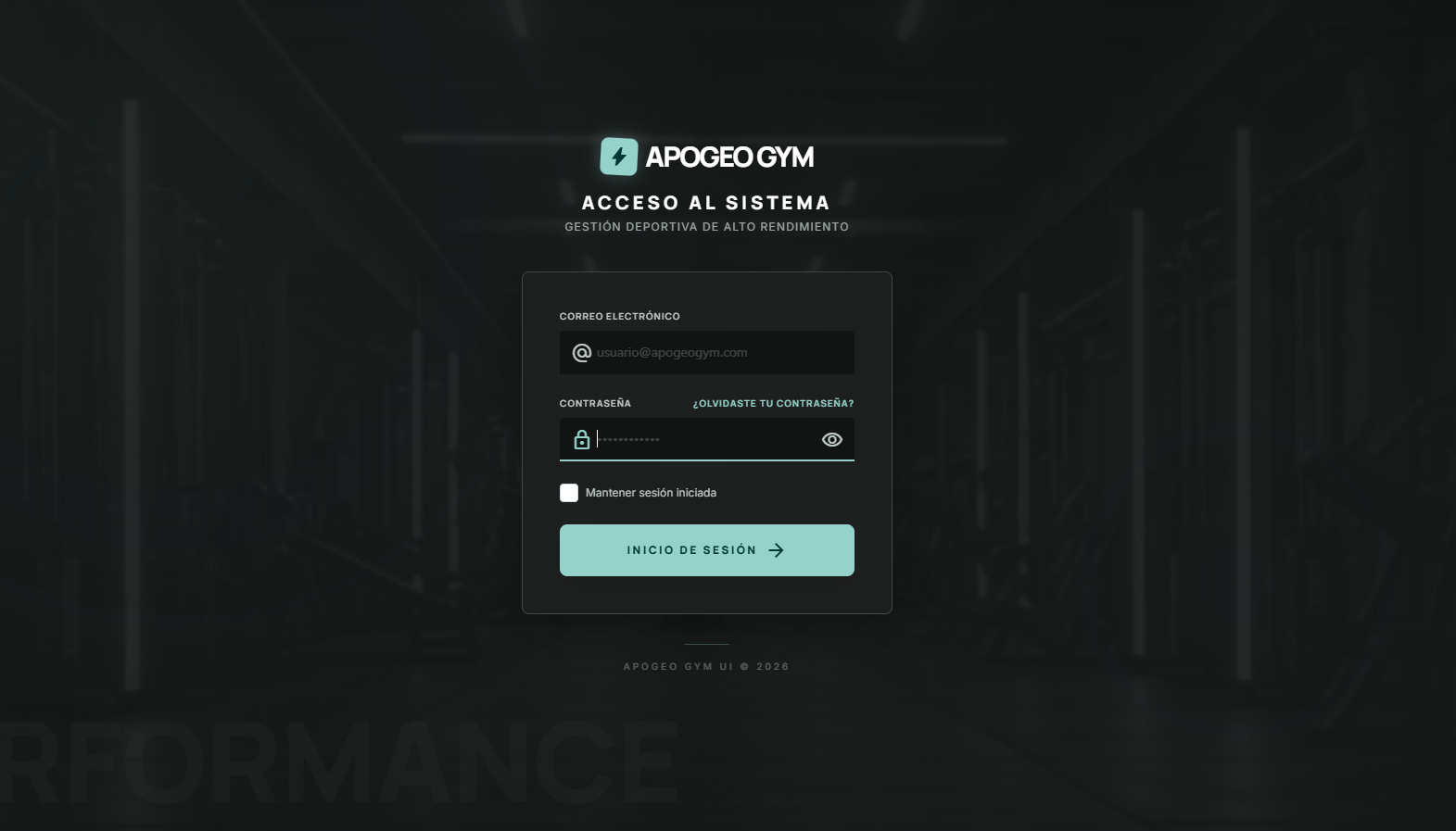 Apogeo Gym - Sistema de Gestión de Gimnasios